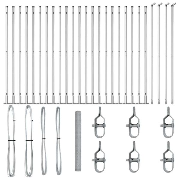 vidaXL Žoga āķis Sudraba 50 x 1,4 m (25 mm siets) Tērauds