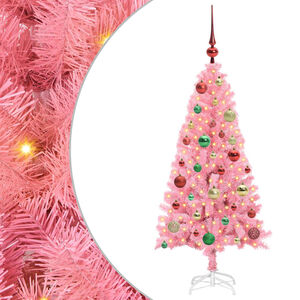 vidaXL Ziemassvētku eglīte Rozā 120 cm PVC