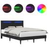 vidaXL Gultas rāmis ar LED sloksnēm Melns 120 x 200 cm Mākslīgā āda