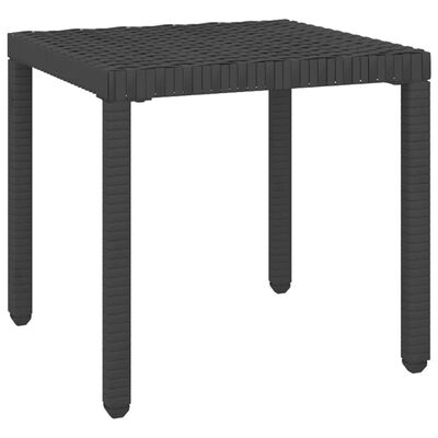 vidaXL sauļošanās zviļņi, 2 gab., ar galdiņu, melna PE rotangpalma