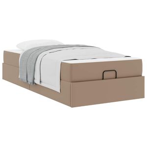 vidaXL Gultas rāmis ar matraci Cits 2 gab. Dzeltenbrūns PVC