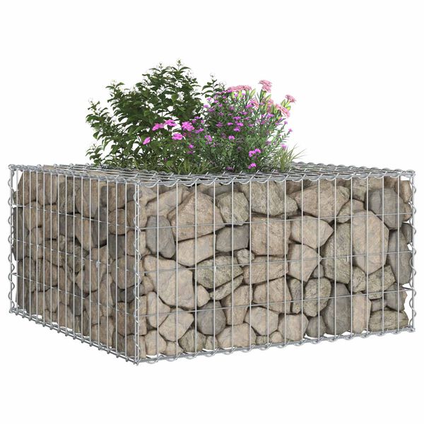 vidaXL Gabions pacelta gulta Sudraba 80 x 80 x 40 cm Cinkots tērauds