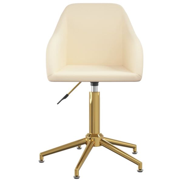 vidaXL grozāmi virtuves krēsli, 4 gab., krēmkrāsas samts