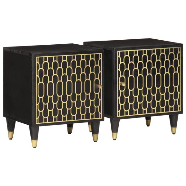 vidaXL naktsskapī&scaron;i, 2 gab., 40x33x46 cm, mango masīvkoks