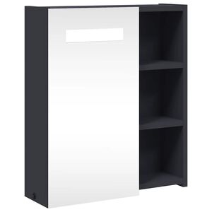 vidaXL vannasistabas spoguļskapītis ar LED, 45x13x52 cm, gai&scaron;i pelēks