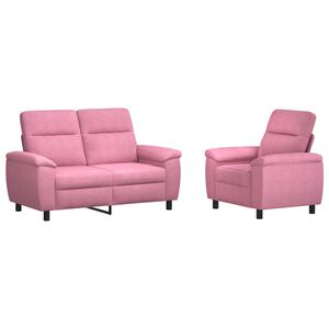 vidaXL Dīvānu komplekts 2 pcs Rozā Audums