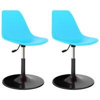 vidaXL grozāmi virtuves krēsli, 2 gab., zila plastmasa