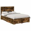 vidaXL Gultas rāmis Dūmaka ozols 135 x 190 cm Inženierijas koks