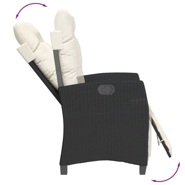 vidaXL 9-daļīgs dārza mēbeļu komplekts, matrači, melns, PE rotangpalma