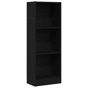 vidaXL grāmatu plaukts, melns ozols, 40x24x109 cm, inženierkoks
