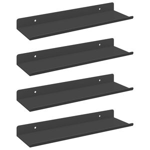 vidaXL Peldējo&scaron;ais plaukts 4 pcs Melns 30 x 9 x 2,5 cm Tērauds