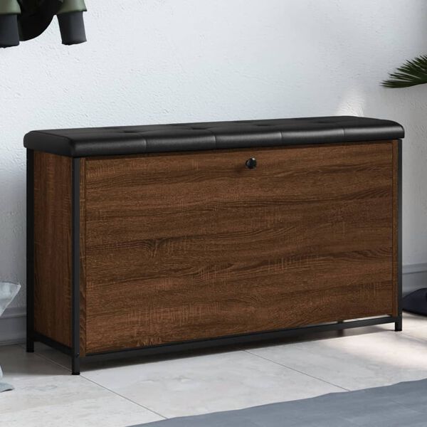 vidaXL apavu sols ar atvāžamu atvilktni, brūns, 102x32x56 cm