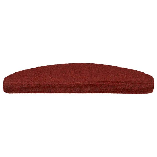 vidaXL kāpņu paklājiņi, pa&scaron;līmējo&scaron;i, 5 gab., 65x21x4 cm, bordo sarkani, pusapaļi, lieli