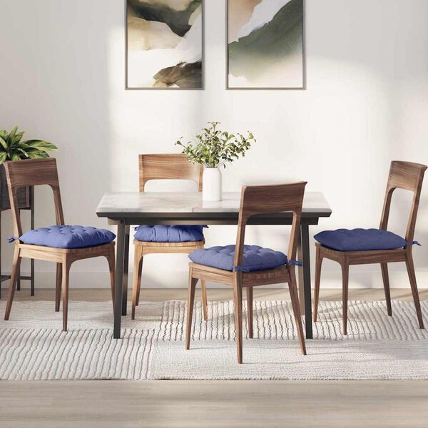 vidaXL Sēdvietas spilventiņi 4 pcs Džinsu zils 40 x 40 x 6 cm audums