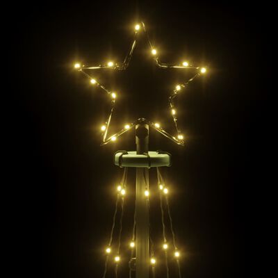 vidaXL Ziemassvētku egle, 108 silti baltas LED lampiņas, 70x180 cm