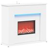 vidaXL Kamīns ar LED lenti Balts 63 x 20 x 54,5 cm Inženierijas koks