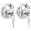 vidaXL Discus Lock ar atslēgām 2 gab. Sudraba 9 x 2.8 x 9 cm