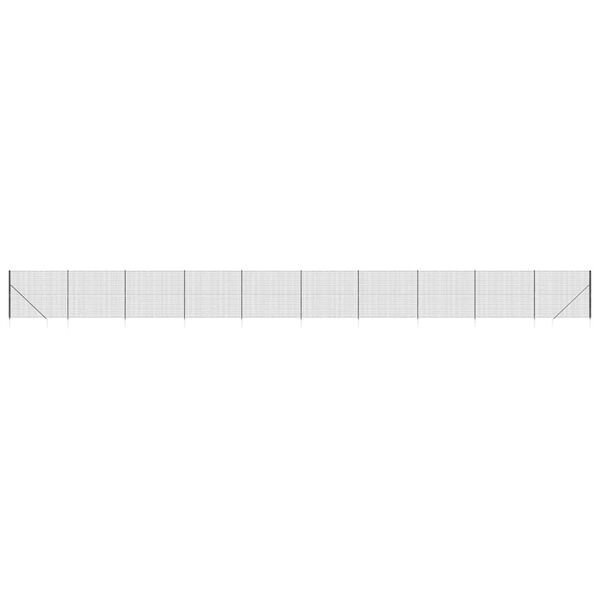 vidaXL stiepļu žogs ar zemes mietiņiem, antracītpelēks, 1,8x25 m