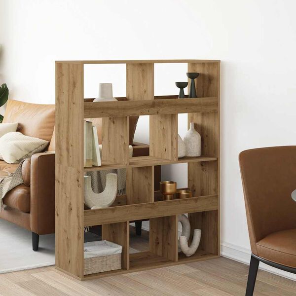 vidaXL grāmatu plaukts, koka krāsā, 100x33x125,5 cm, inženierijas koks