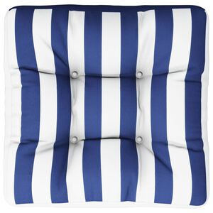 vidaXL dīvāna spilvens, zilas un baltas svītras, 50x50x12 cm, audums