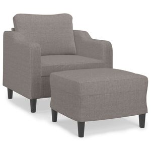 vidaXL atpūtas krēsls ar kājsoliņu, 60 cm, pelēkbrūns audums