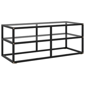vidaXL TV galdiņ&scaron;, melns, 100x40x40 cm, rūdīts stikls