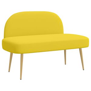 vidaXL Mīkstināta beņķis ar aizmuguri Gai&scaron;i dzeltena 110 x 60 x 76 cm