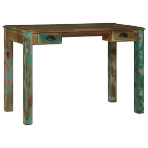 vidaXL Rakstāmgalds Brūna 112 x 55 x 76 cm Cietais atjaunotais koks