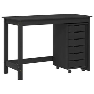 vidaXL Galda un rullī&scaron;u skapja komplekts MOSS 2 pcs Melns