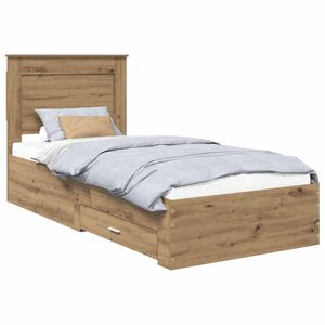 vidaXL Gultas rāmis Artisānā ozols 100 x 200 cm Inženierijas koks