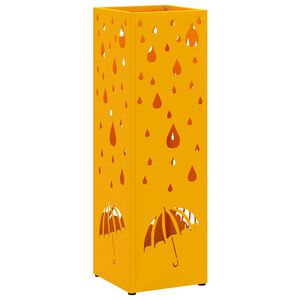 vidaXL Lietus lietussarga statīvs Sinepju 15,5 x 15,5 x 49 cm Tērauds