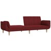 vidaXL 2-vietīga dīvāngulta ar diviem spilveniem, vīnsarkans audums