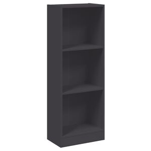 vidaXL 3-līmeņu grāmatu plaukts, pelēks, 40x24x109cm inženierijas koks