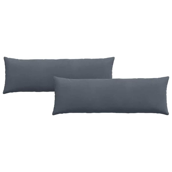 vidaXL Dīvāna spilveni 2 pcs Tum&scaron;i pelēks 120 x 40 cm Korduroja audums