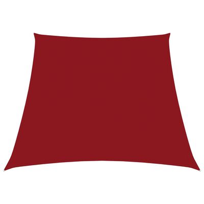 vidaXL saulessargs, 3/5x4 m, trapeces forma, sarkans oksforda audums
