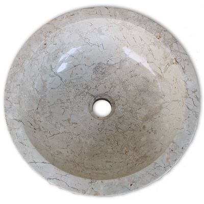 vidaXL krēmkrāsas marmora izlietne, 40 cm