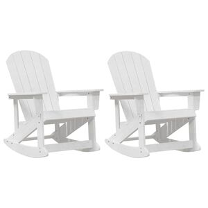 vidaXL Adirondack &scaron;ūpuļkrēsli 2 gab. Balts HDPE