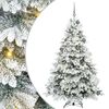 vidaXL Mākslīgā Ziemassvētku eglīte su 300 LED Balts 180 cm PE un PVC