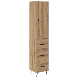 vidaXL Augstais skapītis ar atvilktni Artisānā ozols 34,5 x 34 x 90 cm