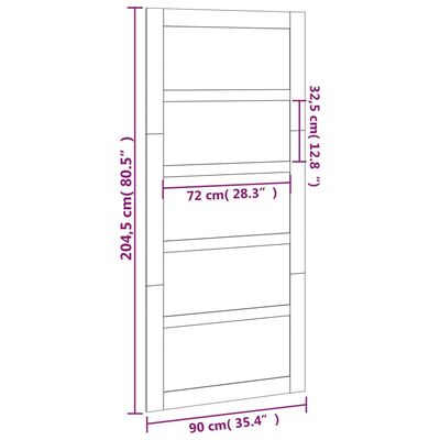 vidaXL šķūņa durvis, baltas, 90x1,8x204,5 cm, priedes masīvkoks