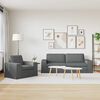 vidaXL Dīvāns 2 pcs Tum&scaron;i pelēks 182 x 80 x 82 cm audums