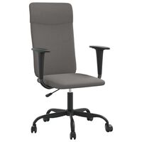 vidaXL biroja krēsls, regulējams augstums, tumši pelēks, audums