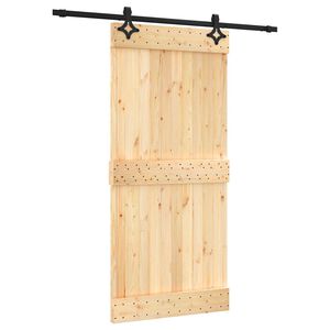 vidaXL Slīdo&scaron;ās durvis 95 x 210 cm Cieta priedes koks (neapstrādāts)
