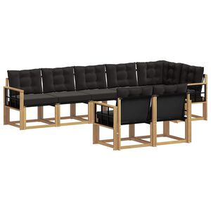 vidaXL Āra dīvānu komplekts ar spilvenu 8 pcs Balta un melna