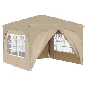 vidaXL Pop-up svinību teltis 290 x 290 x 245 cm Krēmkrāsa
