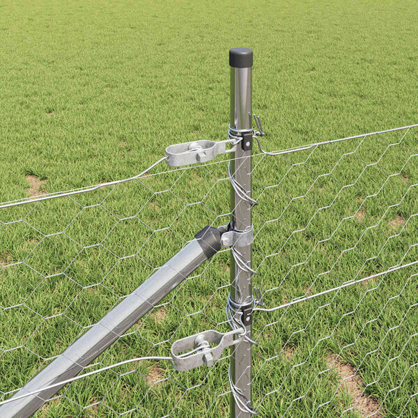 vidaXL Žoga āķis Sudraba 10 x 0,8 m (50 mm siets) Tērauds