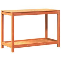 vidaXL stādīšanas galds ar plauktu, vaska brūnas, 108x35x75 cm, priede