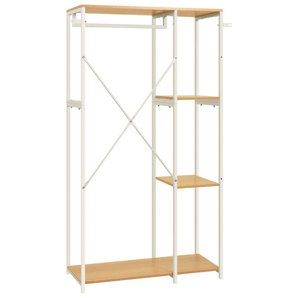 vidaXL drēbju plaukts, 90x40x167 cm, metāls, skaidu plāksne