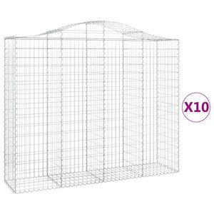 vidaXL arkveida gabiona grozi, 10gb., 200x50x160/180cm, cinkota dzelzs