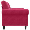 vidaXL divvietīgs dīvāns, vīnsarkans samts, 140 cm
